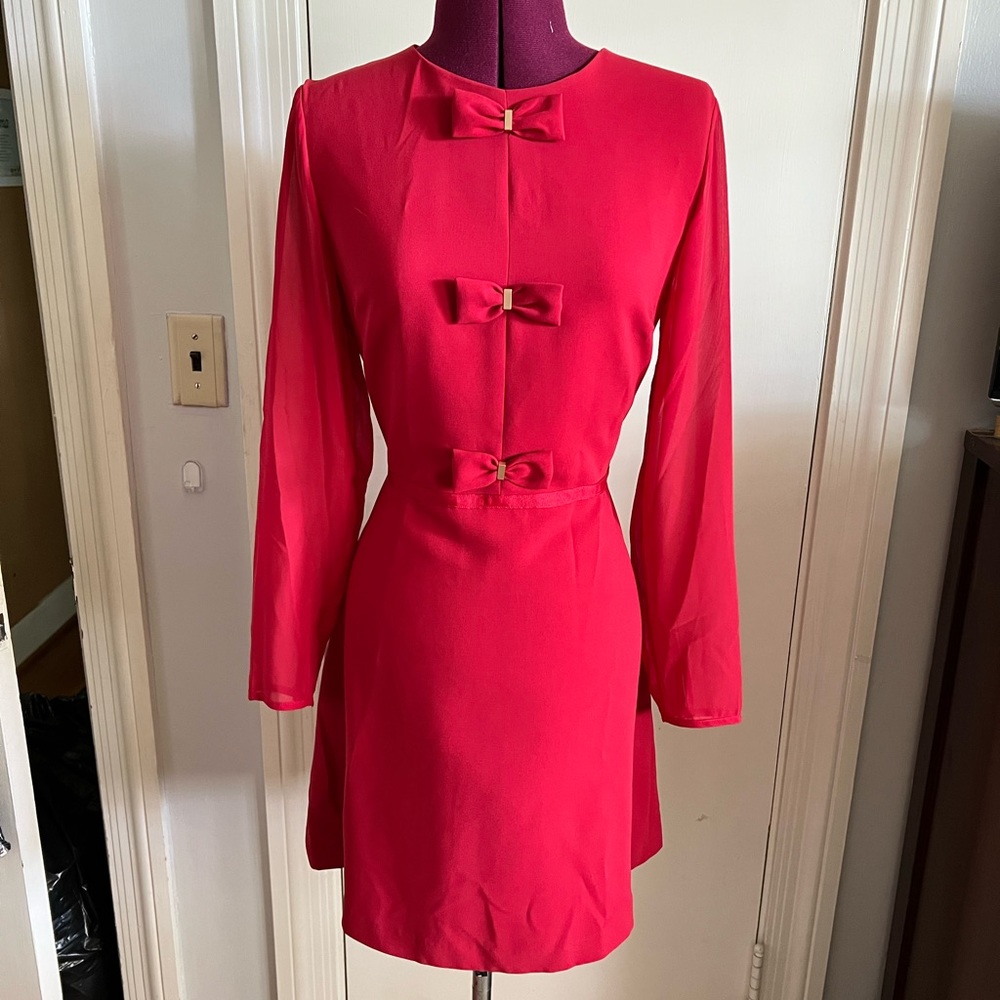 Red knee length dress